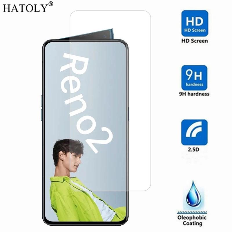 2Pcs For OPPO Reno 2 Glass For OPPO Reno 2 Tempered Glass Film HD 9H Hard Phone Screen Protector Protective Glass for Reno 2