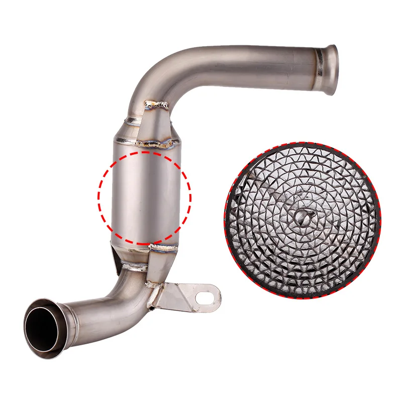 Motorcycle Exhaust Connector Tube Mid Middle Link Pipe Slip-on Exhaust System For DUKE RC390 125 250 2017 2018 2019 2020 - view 6