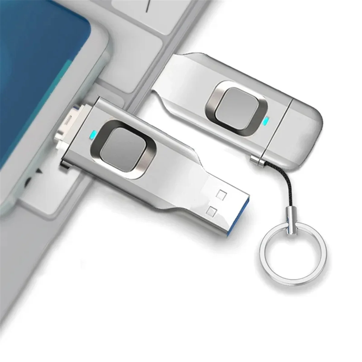 AAA87 Fingerprint Flash Drive Metal OTG Pendrive USB3.0 Type C for Laptop Phone Lock Thumbdrive Jump USB Disk 32G