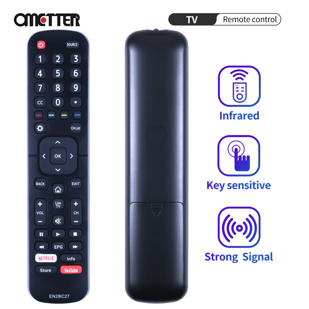 EN2BC27 Voor Hisense Smart Tv Afstandsbediening 50K303/ 55K303V2(183 Up)/ 43A5605/ 39A5605/ 32A5605