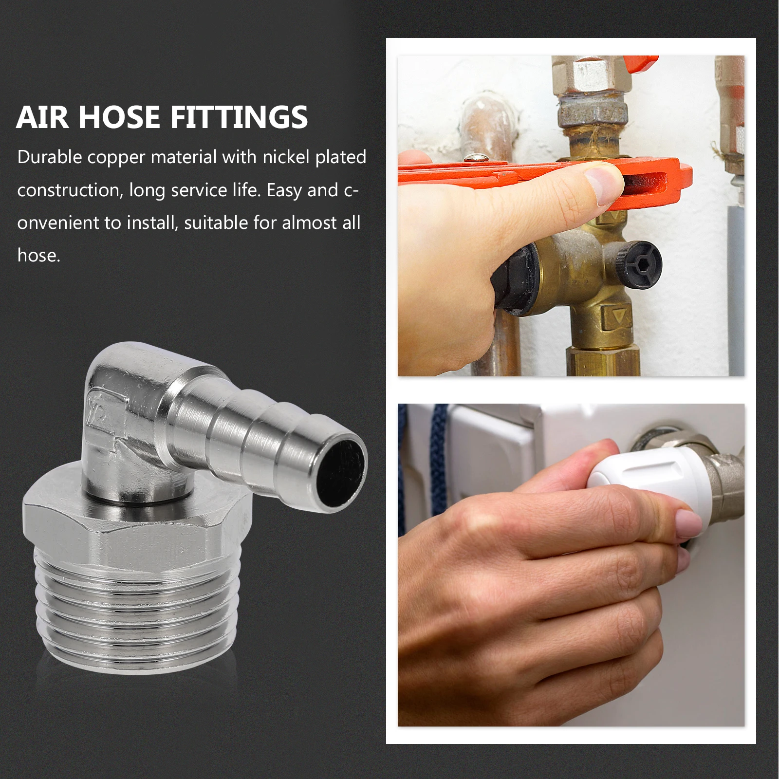 

Колено соединителя шланга для тяжелых условий эксплуатации, 90-градусный, устойчивый к высоким давлением, коррозионностойкий, медный, никелированный, быстроразъемные фитинги