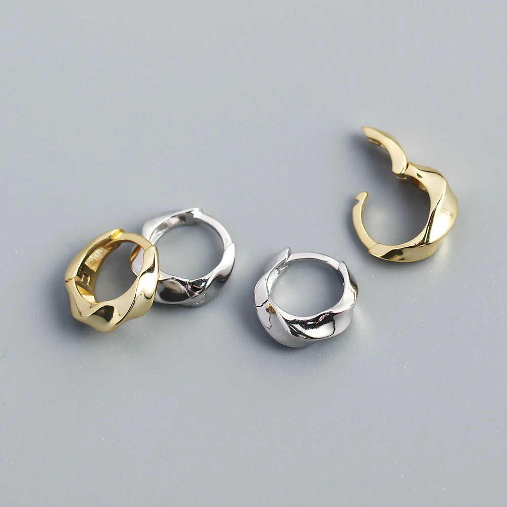 

Gold Earrings Wedding Women Jewelry Premium Gifts Hoop Earrings 925 Sterling Silver Ear Buckles Fashion White
