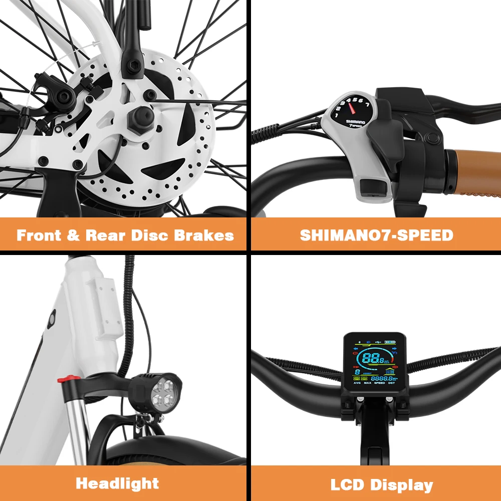 HEADEER BD26195 Elektrofahrrad 350W Bürstenloser Motor 48V11.5AH Lithium-Akku Erwachsenen-Elektrofahrrad 26 Zoll Reifen City-E-Bike – Detail 6