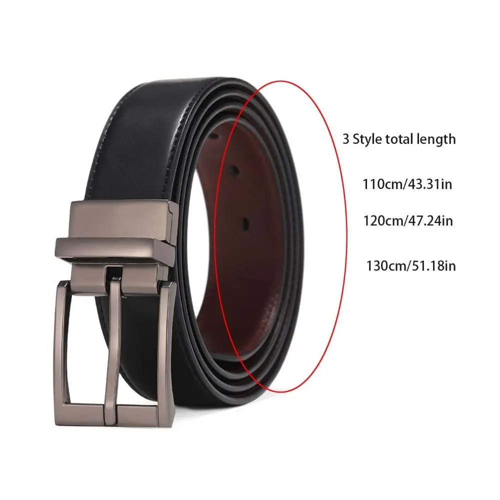 Luxury 3.5cm Width Rotatable Buckle Belt Cowskin Waistband Leather Waist Belt Adjustable Pants Metal Buckle Belt Male