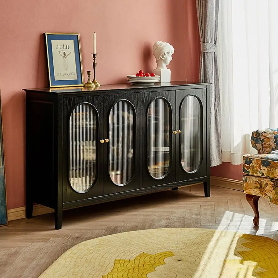 

Тумба-буфет из массива дерева в скандинавском стиле, простая, для небольшой квартиры, декоративный шкаф для гостиной, легкий роскошный шкафчик