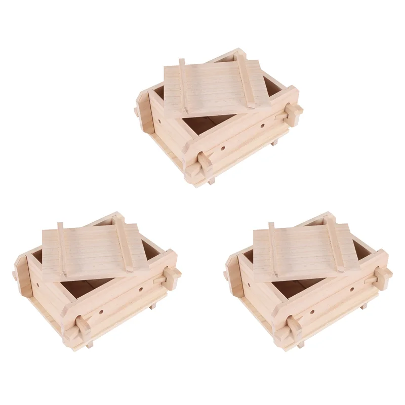

AB46-3X Tofu Mold Tool,Removable Wooden Press Box,Home Kitchen Tofu Maker Press Mold Kit For DIY Tofu Mold Cooking Handmade