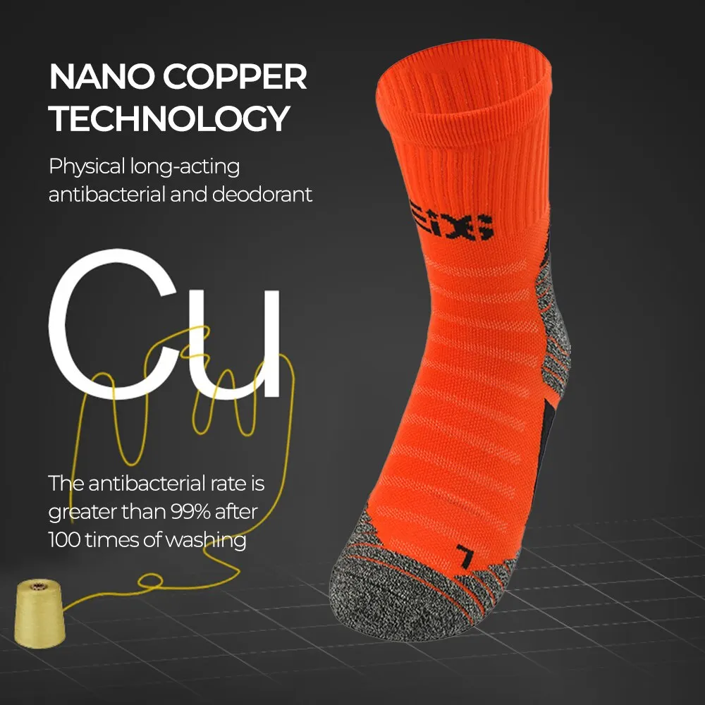 Deodorant Nano Copper Sports Socks for Men Antibacterial Basketball Climbing Sock Summer Compression MTB Cycling Bicycle Running