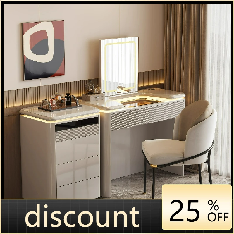 

LTT Italian light luxury lifting dresser chest of drawers integrated bedroom storage makeup table jewelry cabinet