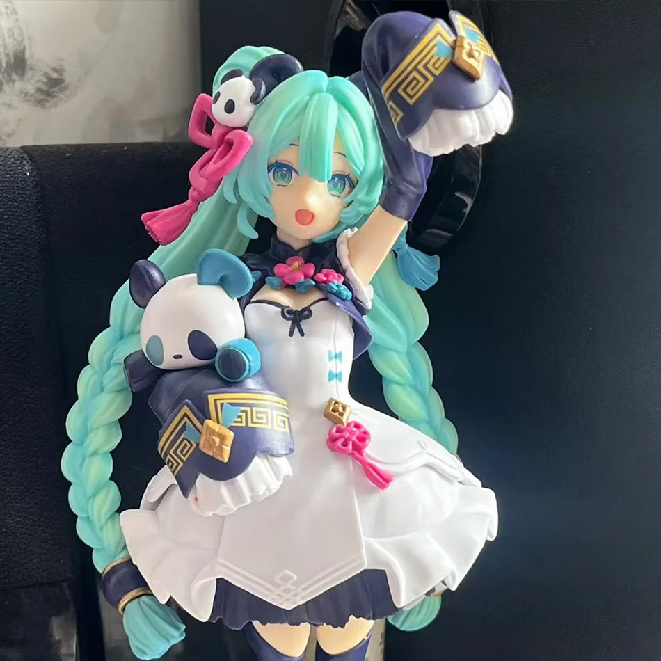 Hatsune Miku Desktop Niedliche Actionfigur 18cm Neko T-Shirt Version Anime-Figur Kawaii Mädchen-Modell Spielzeug Geschenk – Detail 6