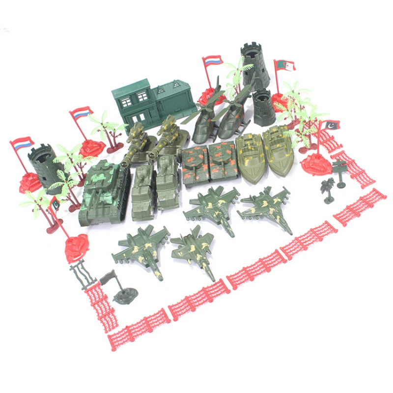 Children's Military Toy Accessories Set 41 Piece Sand Table Model Loose Parts Excluding Soldiers Cross border Source Wholesale