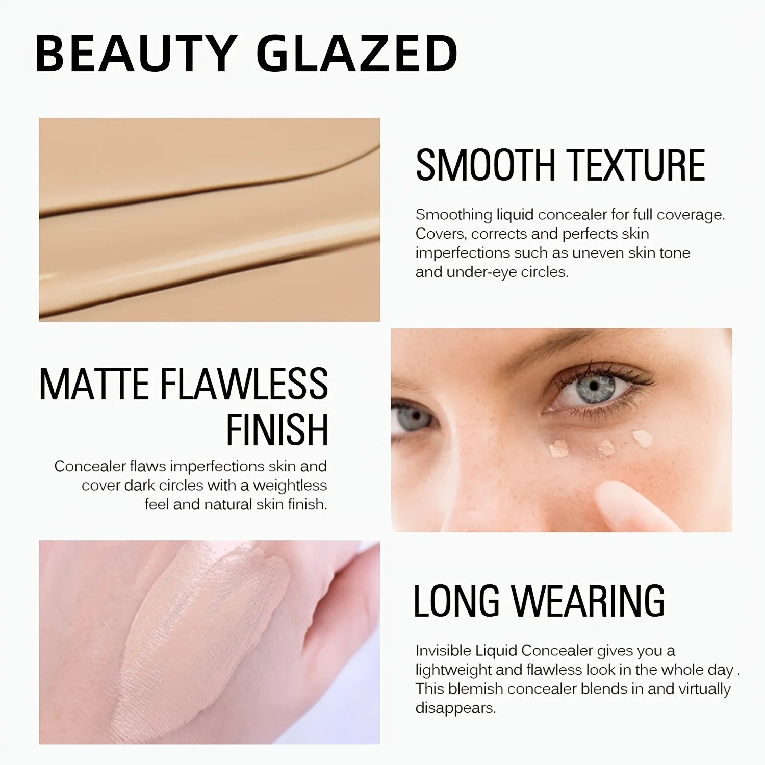 Mini Matte Concealer Full Coverage Liquid Foundation Long-Lasting Waterproof Suitable for All Skin Types Multi-Tone Coverage