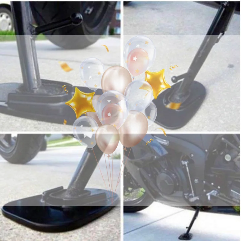 Durable Motorcycle Side Stand Pad Anti Slip Kickstand Support Plate Portable Foot Enlarger for Off Road Motorbike Use