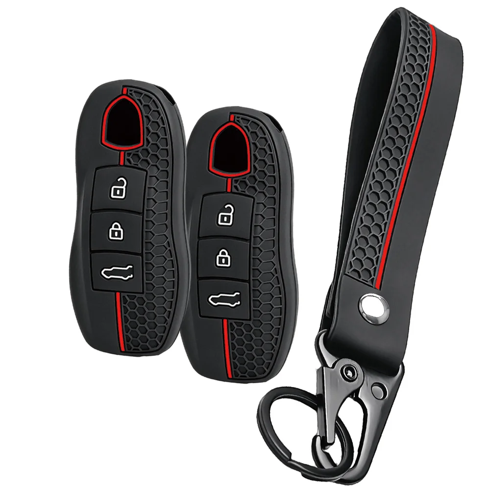For Porsche Cayenne 958 911 996 Macan Boxster Panamera 997 944 924 718 971 9YA Silicone Remote Key Case