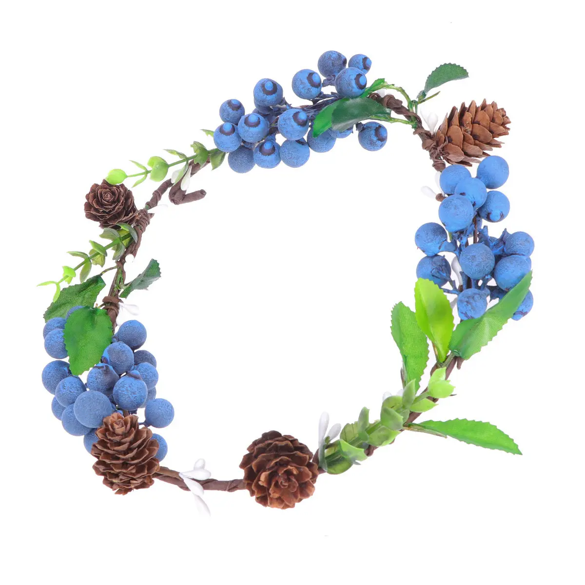 Bridal Berry Headband Simulation Pine Cone Crown Blueberry Elegant Wedding Hair Accessories Party Photography Props Christmas