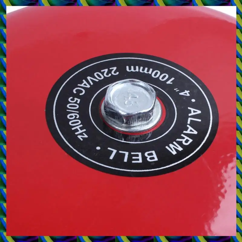 毎日 3X AC 220V 100mm 4 インチ直径学校火災警報器丸型電気ベル赤