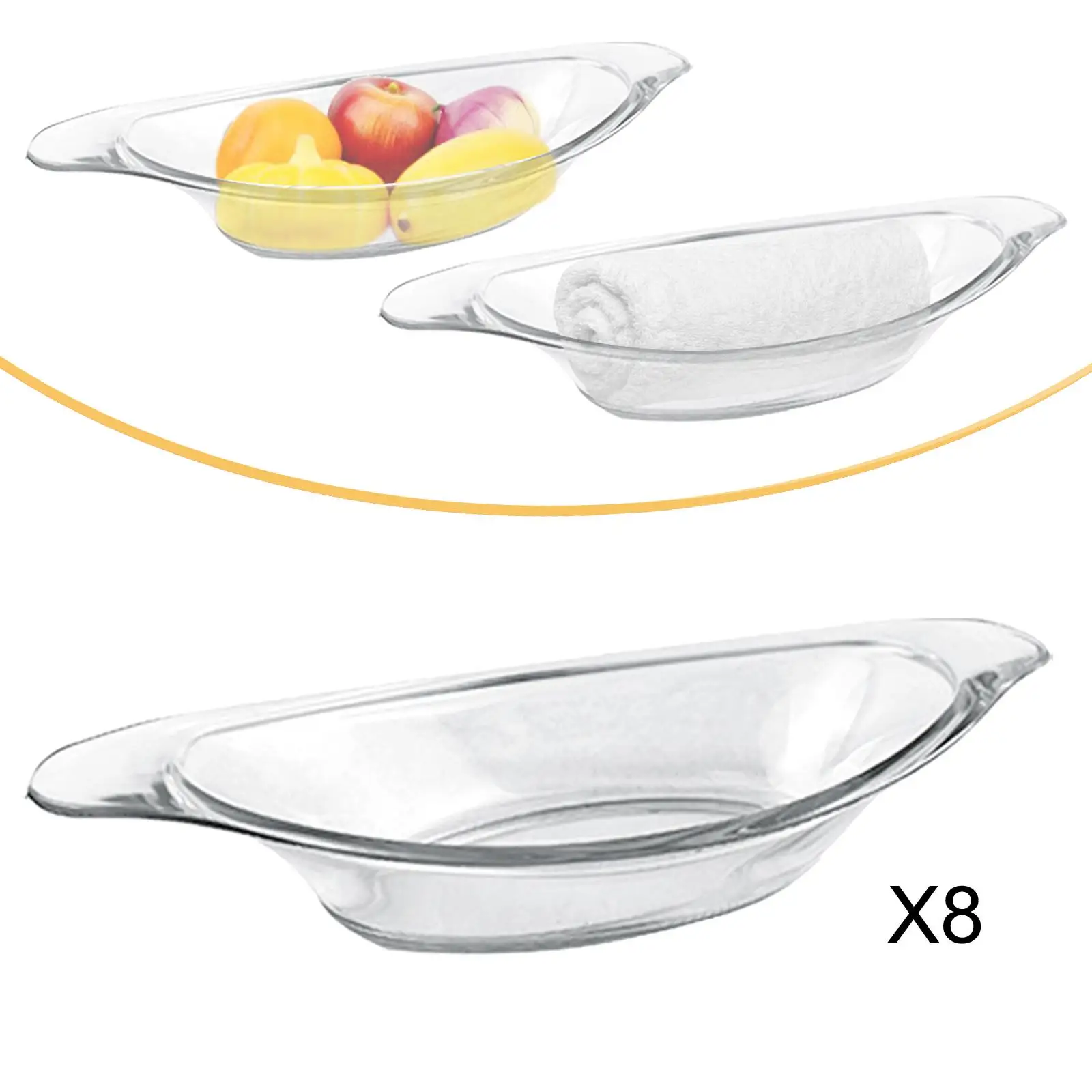 8 Pieces Banana Split Bowls, Food Storage Container, Serving Dish, Clear Acrylic Fruit Salad Bowl for Sandwich, Dips view 5