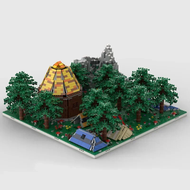 MOC-Blocos de Construção com Tenda Modular, Camps no Modelo Woods, Tecnologia Brick, Montagem DIY, City Street View, Holiday Gift, Toy