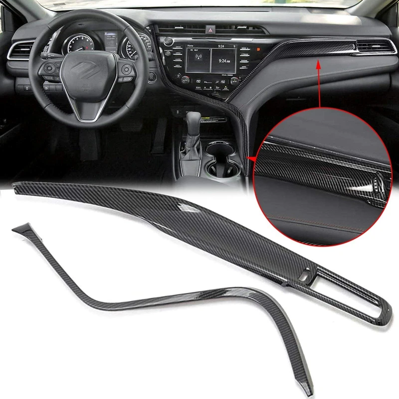 

Car Center Control Console Strip Molding Cover +Passenger Seat Panel Trims Decoration Kit For Toyota Camry 2018-2021