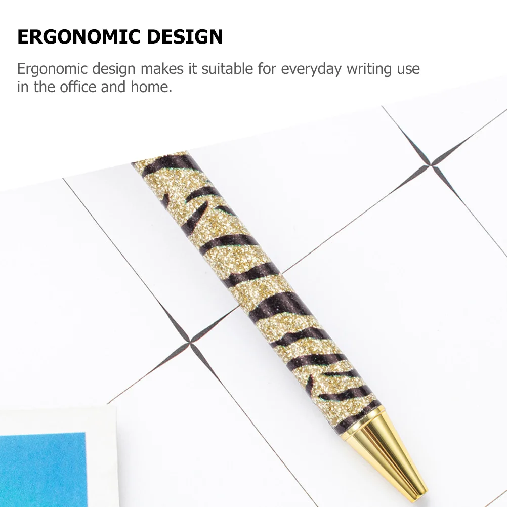 

6Pcs Smooth Writing Ballpoint Pens Zebra Pattern Fine Tip Press Pen Comfortable Hand Feel Portable Writing Instrument for School