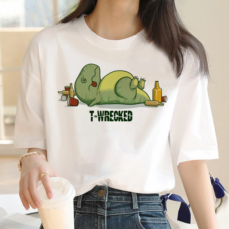 Dinosaur Beer Tshirt T Shirt Male White T Shirt Graphic Aesthetic Streetwear Vintage T-shirt Vintage Manga