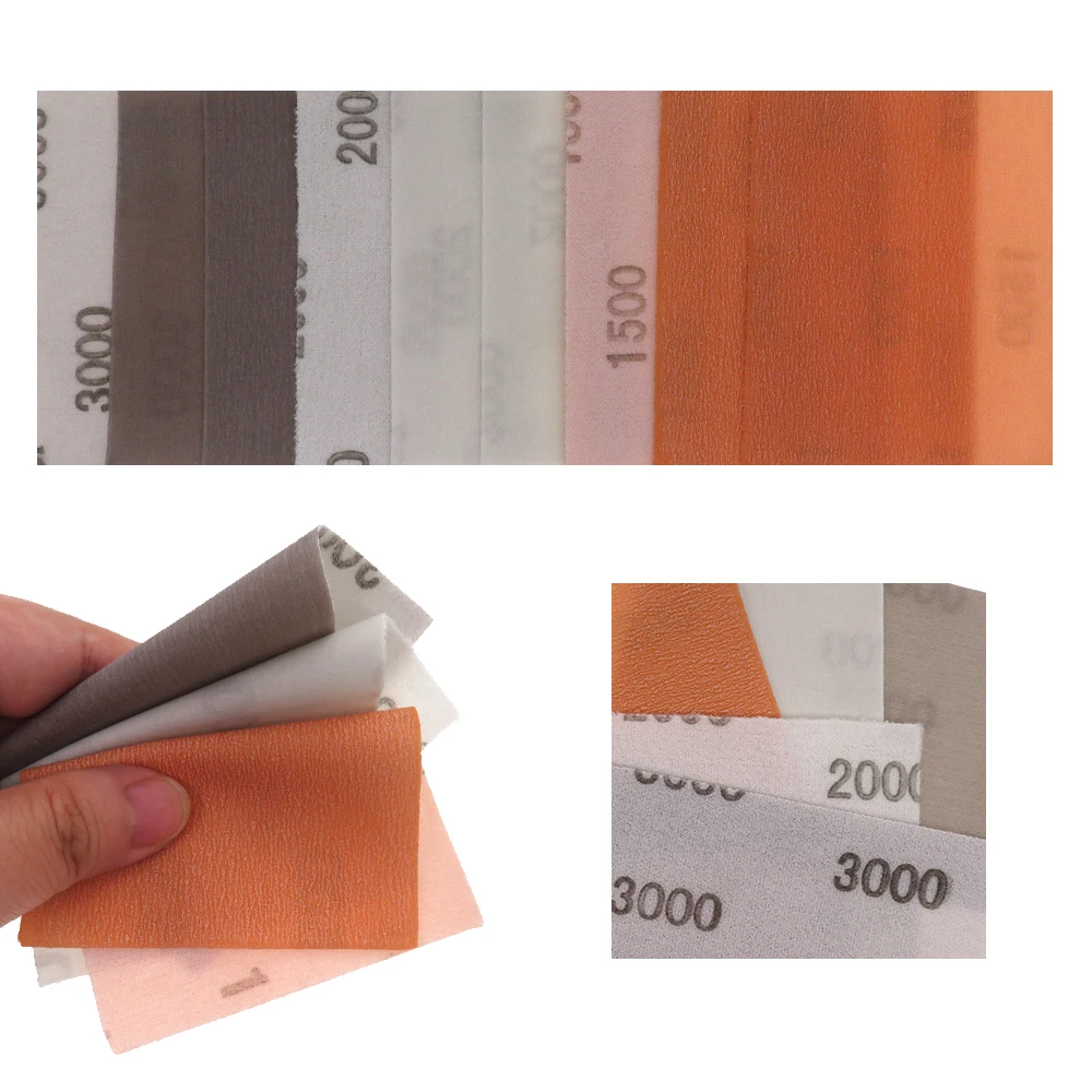 10Pcs 75*110mm Superfine Film Sanding Disc Hook &Loop Soft Waterproof Sandpaper, 600 to 5000 Grits forWet Dry Automotive Paint