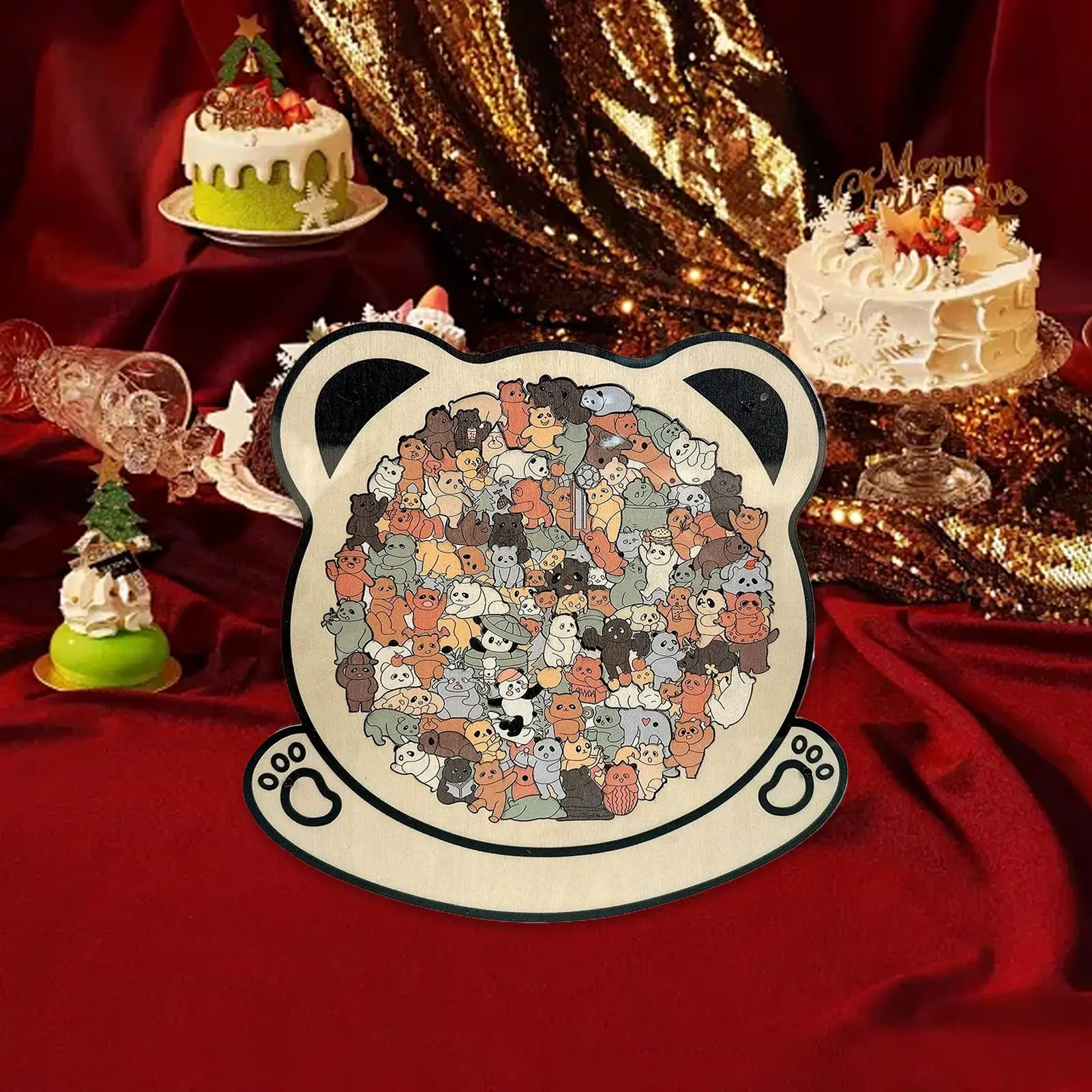 大人のための動物パズル カラフルな犬の額入りボードゲーム 木製のカラフルな動物ジグソーパズル 大人、若者、高齢者、友人向け