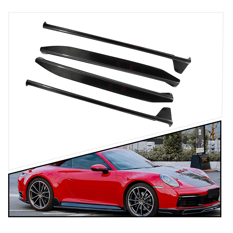 

For Porsche Carrera 911 992 Turbo S TA Style 2019 up Dry Carbon Side Skirt Lip Cover Extension Spoiler Panel