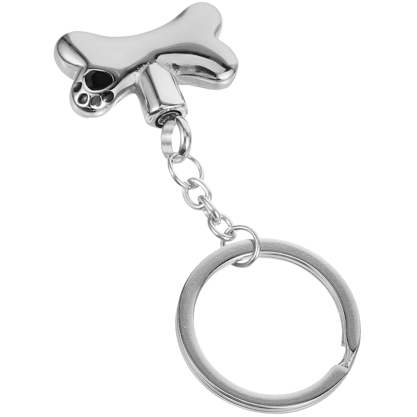 Hond Pootafdruk Hanger Mini As Sleutelhanger Huisdier Container Hand Parfumfles Urn Titanium Staal Moeder Gedenkteken