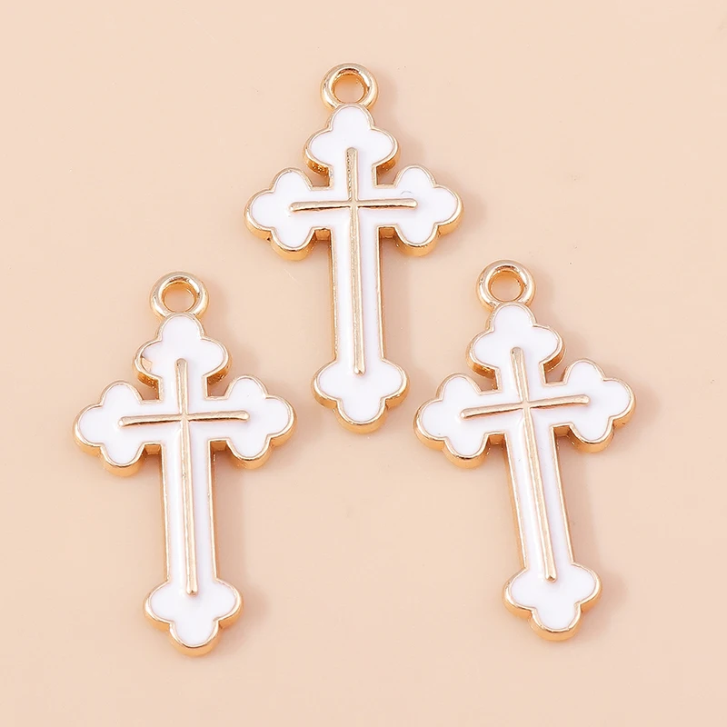 Duarte 20 Teile/los Nette Bunte Emaille Kreuz Charms Anhänger für Die Herstellung Von Ohrringen Halsketten Armbänder DIY Handwerk Schmuck Erkenntnisse – Detail 7