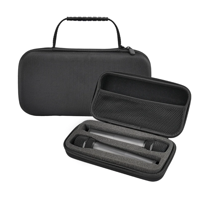 EVA Microphone Packing Case Zipper Portable Digital Storage Box Wireless Microphones Organizer Anti-Pressure Hard Bag