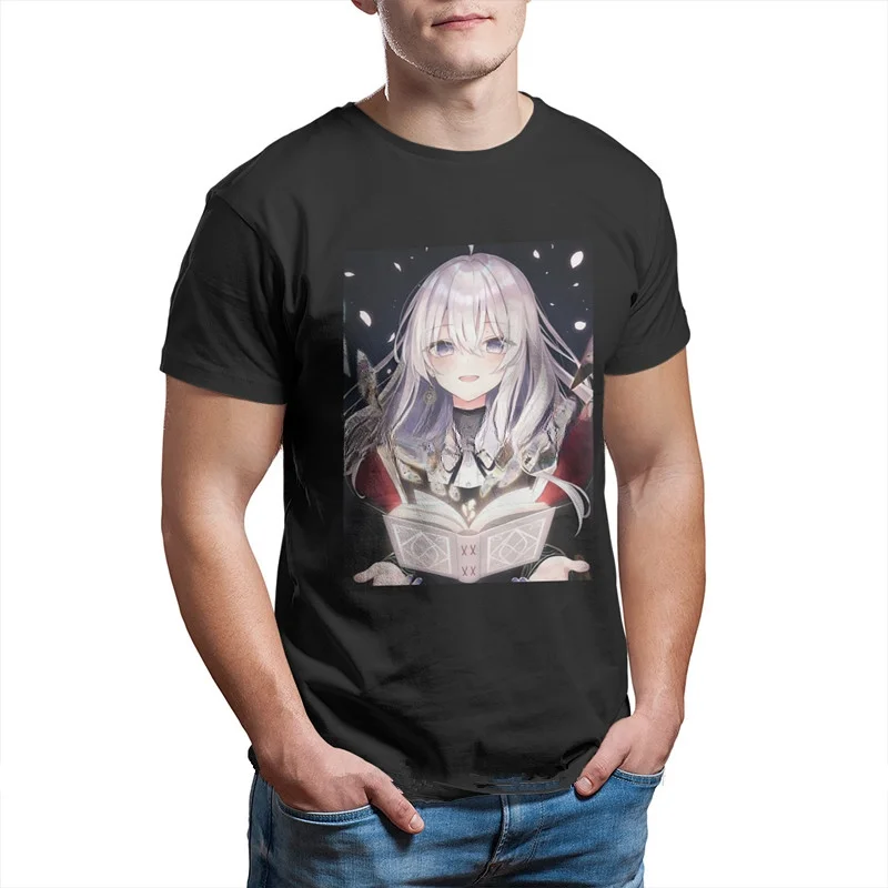 Wandering Witch The Journey of Elaina Fran Saya Anime Men's TShirt Shards Fashion T Shirt Graphic Streetwear Hipster