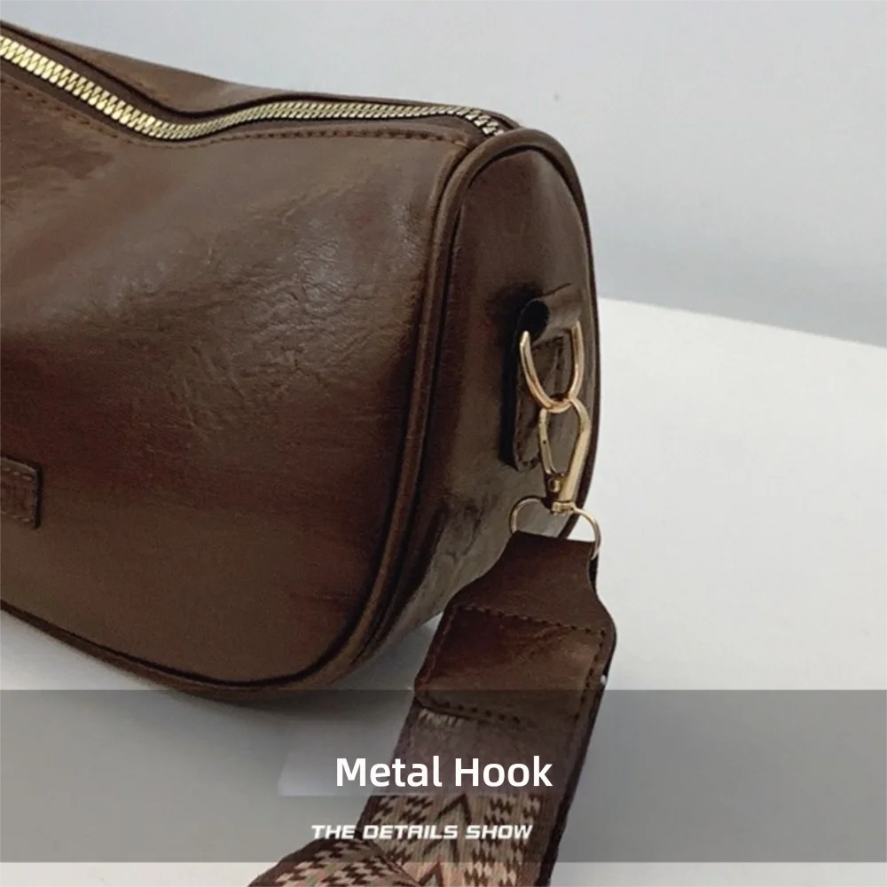 Langlebige Retro-Umhängetasche aus PU-Leder, lässige Handtasche, vielseitige Messenger-Taschen mit großem Fassungsvermögen für Damen – Detail 7