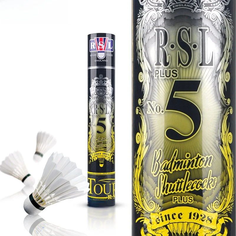 rsl-badminton-shuttlecocks-training-competition-stable-flight-durable-recommended-wooden-core-duck-feather-ball