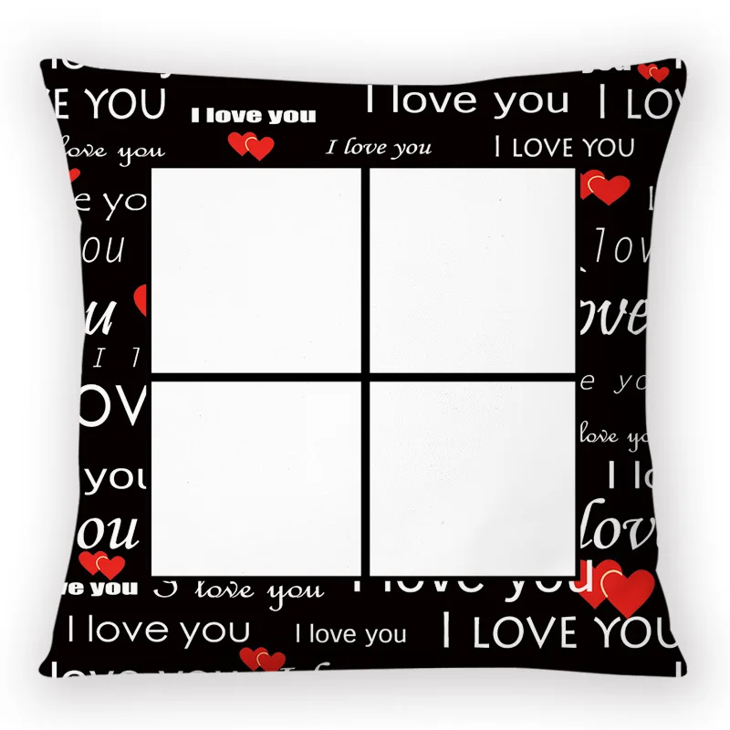 Creative I Love You Letter Print Pillow Case Sublimation Blank Throw Square Pillowcase Cushion Covers  Lover\'s Gift