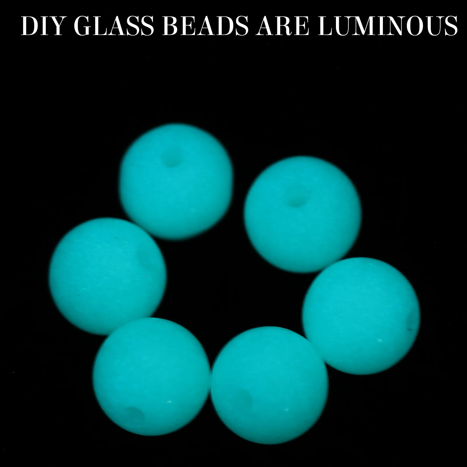 

100pcs Luminous Glass For Jewelry Making Round Glowing Diy Crafts Decor Bracelet Necklace Bulk Assorted Glow In The
