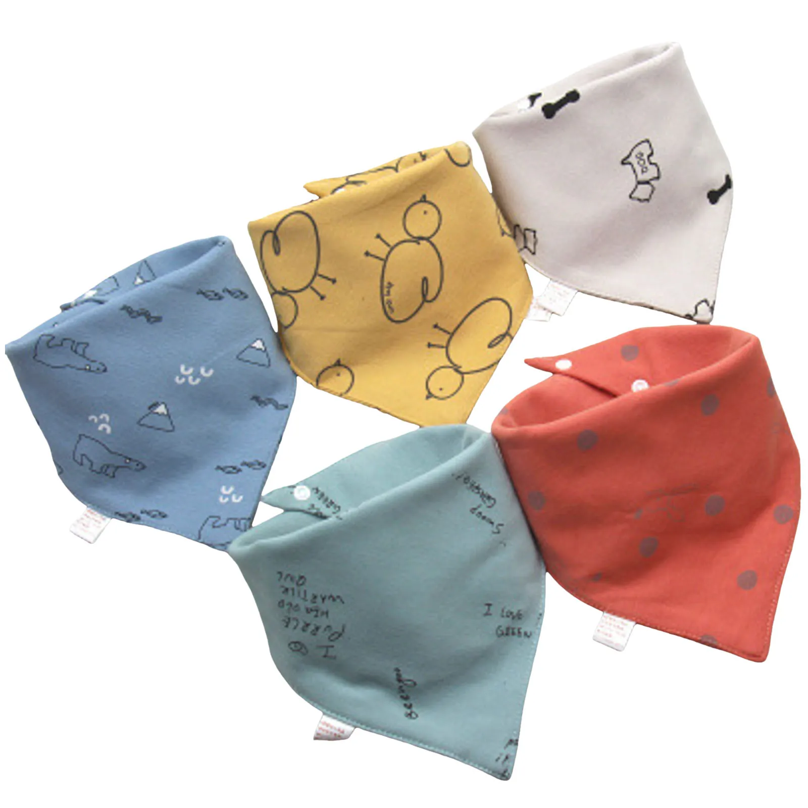 

Baby Bib Handkerchief Baby Bandana Bibs For Drooling And Teething 5 Pc Gift Set The Cotton Baby Washcloth