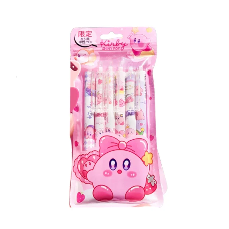 Kirby Gel Pen Anime 0.5mm Black Ink Ballpoint Pen Cartoon Kids School Office Supplies Stationery for Men Women Neutral Pens Gift