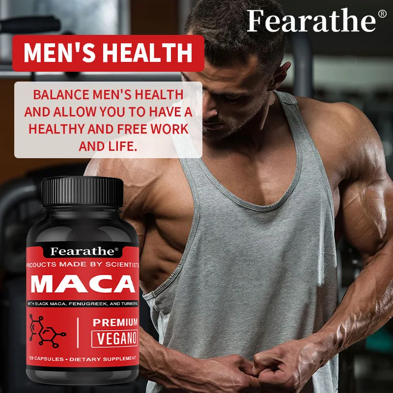 جذر الماكا الأسود العضوي من بيرو، يدعم الطاقة والقدرة على التحمل، معزز للطاقة الطبيعية، صحة متوازنة للرجال، 120 كبسولة