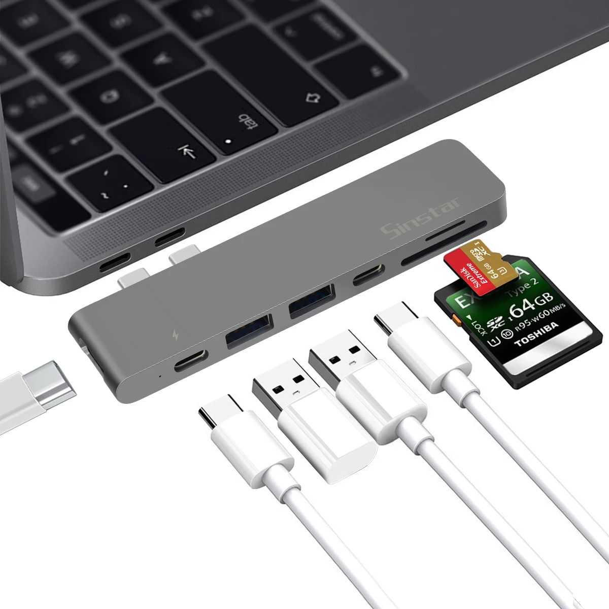 

USB 3.0 Type-C Hub к HDMI адаптеру 4K Thunderbolt 2 USB C Hub с Hub 3,0 TF SD Reader слот PD для MacBook Pro/Air 2018 - 2020