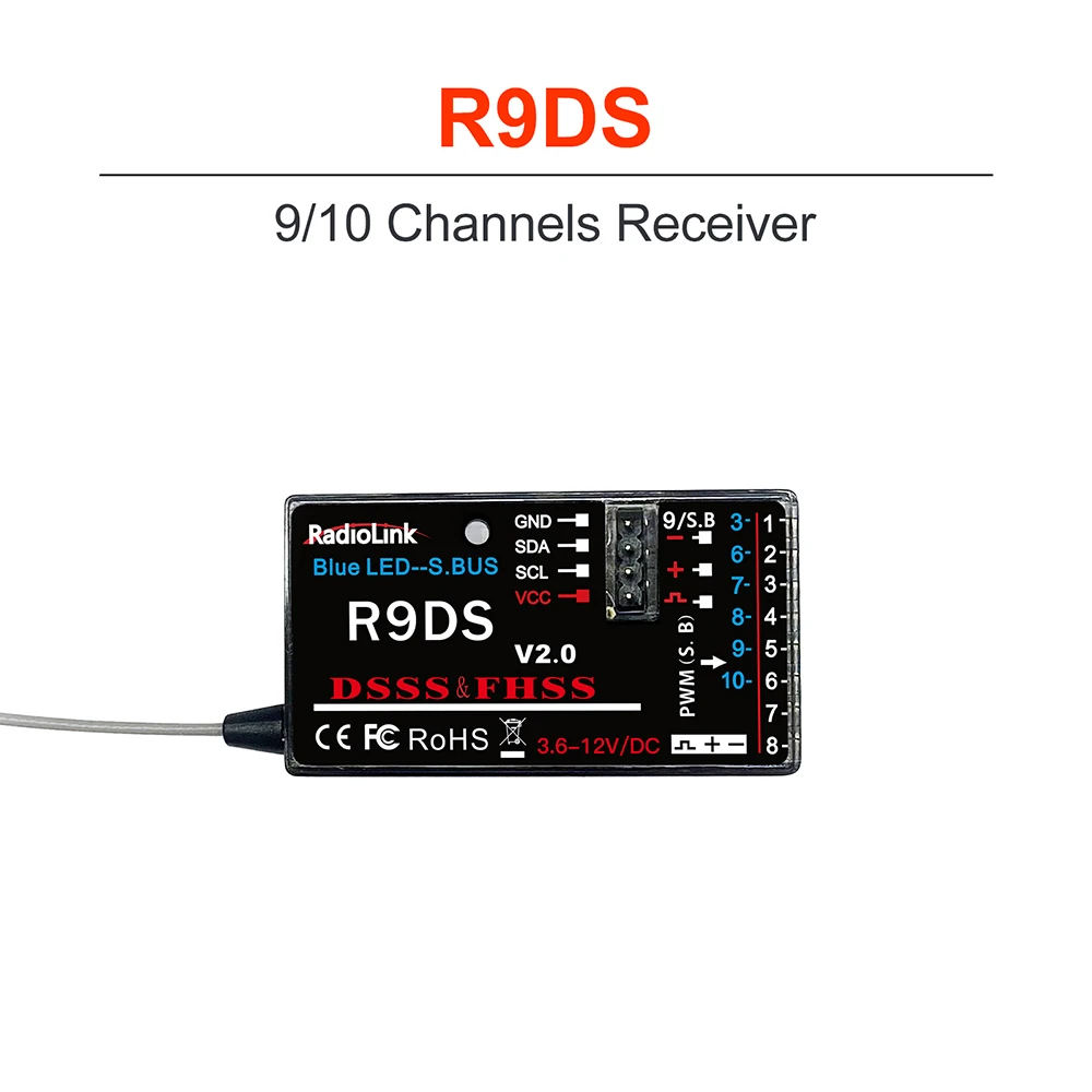 RadioLink RC Receiver R12DS R12DSM R9DS R6DS R6DSM 2.4G 6/9/10/11/12CH Receiver for RC Transmitter AT10II/AT10/AT9S Pro/AT9