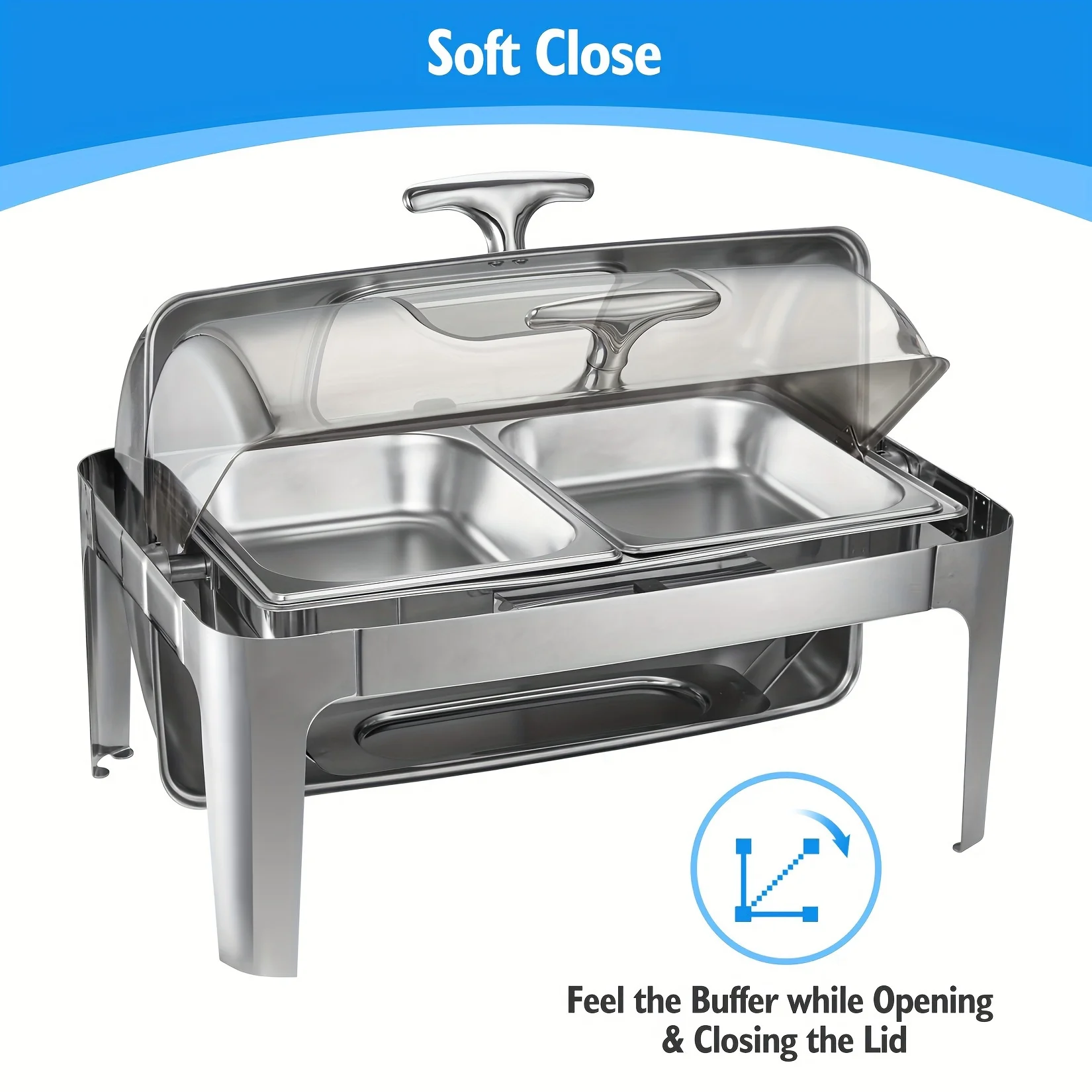 Stainless Steel Roll-Top Chafing Dish Set 3