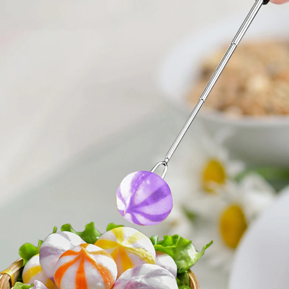 

6pcs Stainless Steel Fondue Reusable Barbecue Adjustable Length Hot Pot Cheese Multifunctional Wide Tooth Spacing Metal Kitchen