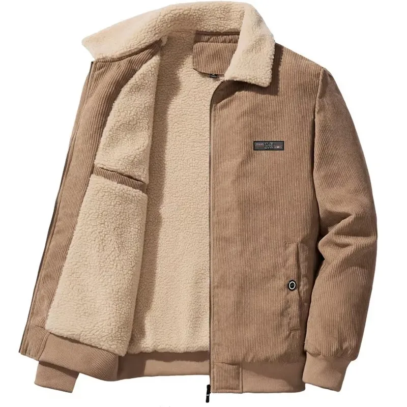 Jacket Parka autumn Winter New mens jacket collar Solid color Corduroy Jackets men business casual coat Men's coats M-8XL 2213