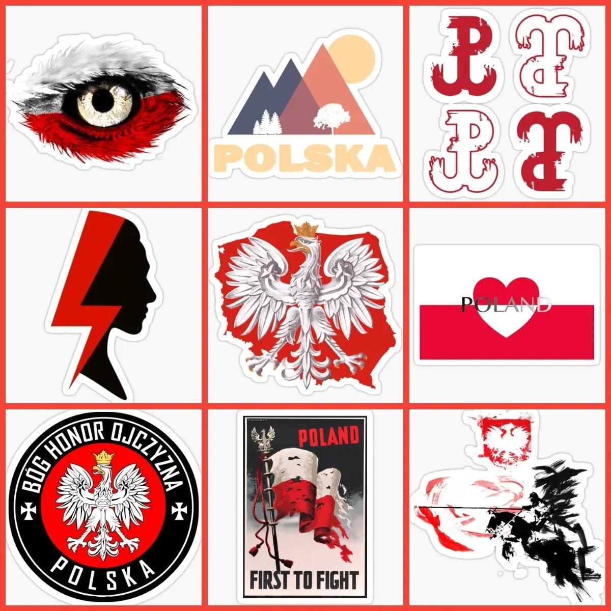 

POL Poland Polish White Eagle Flag Map Sticker Laptop Car Window Motorcycle Wall Room Truck Van Bicycle Helmet Racing Decals