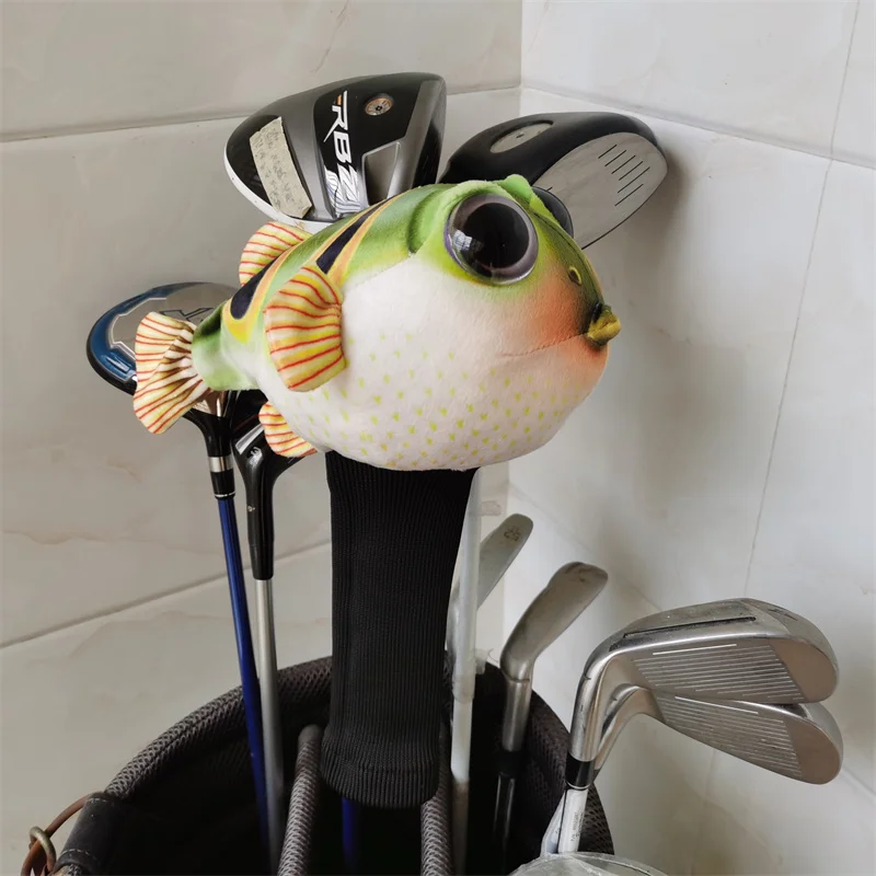 Plush Globefish Golf Wood HeadCover Golf Fairway Woods Headcover Cute For Man Women