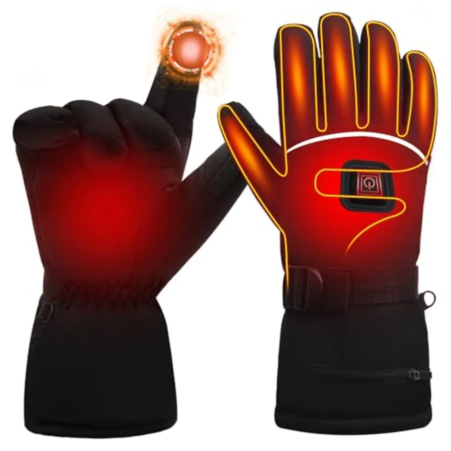 

Перезаряжаемые перчатки с подогревом для катания на лыжах, 7.4В 2200мАч, зимние водонепроницаемые перчатки с сенсорным экраном для катания на лыжах и сноуборде