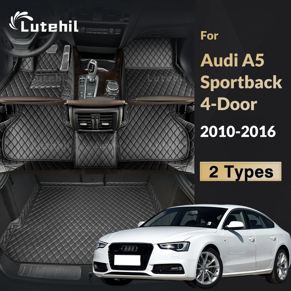 For Audi A5 Sportback 4-Door 2010 2011 2012 2013 2014 2015 2016 Lutehil Car floor mats Car Trunk Mat foot Pads carpet