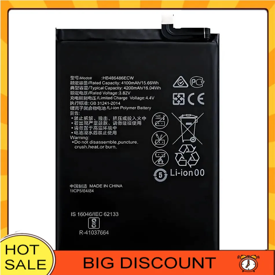 

4200Mah HB486486ECW For Huawei P30 Pro Mate20 Mate 20 Mobile Phone Battery High Compatibility