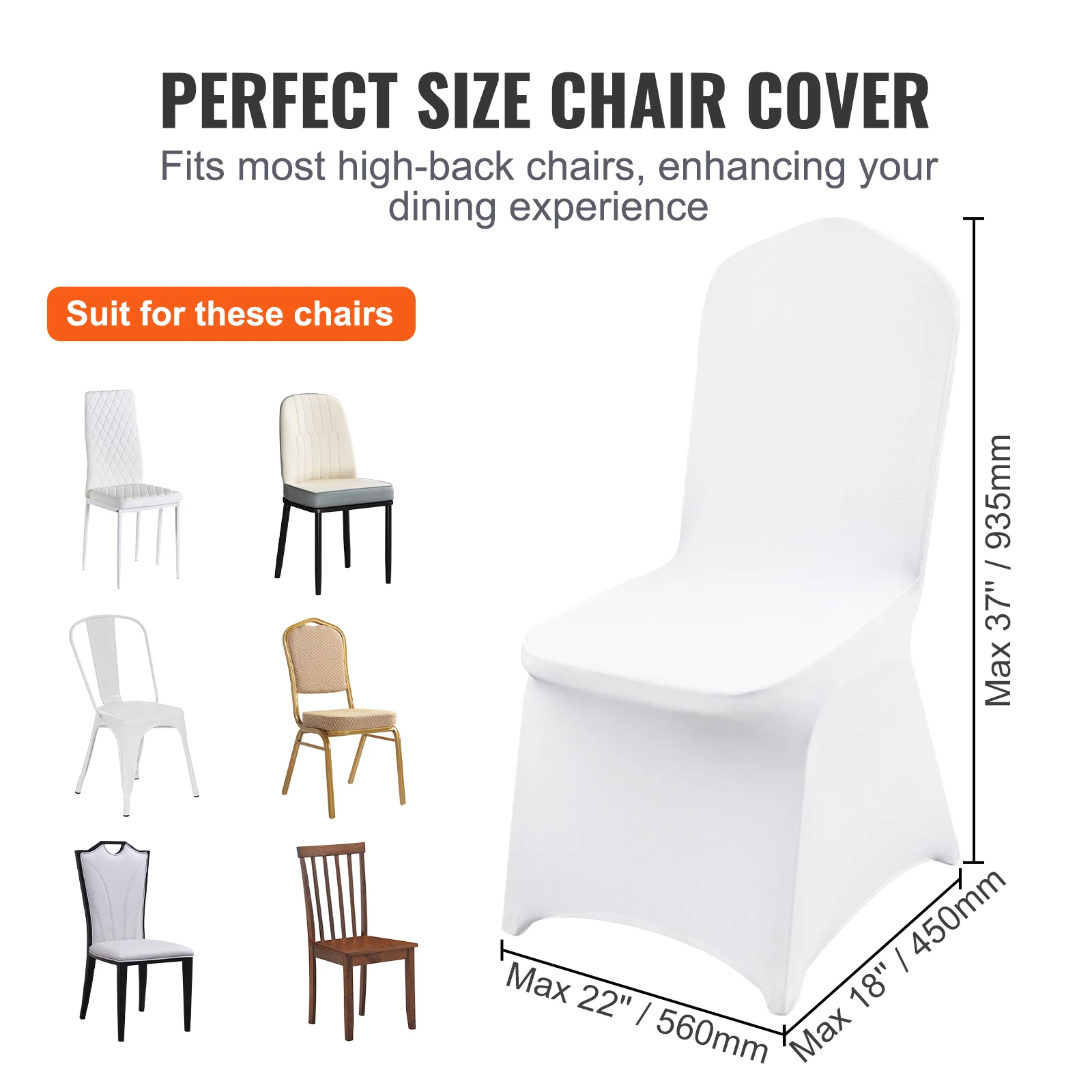 VEVOR-Stretch Spandex Folding Chair Covers, Universal cabido tampa da cadeira, removível e lavável, Slipcovers protetores, 100PCs