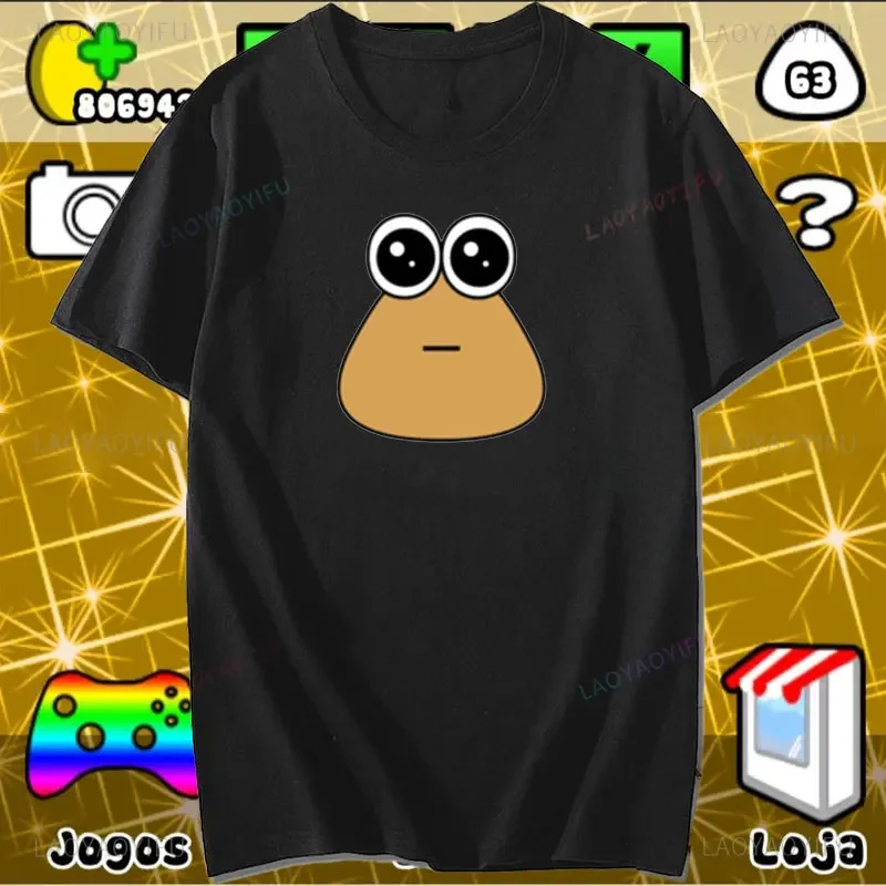 Funny Tamagotchi Men Women The Maw Game My Pet Alien Pou T Shirts Apparel Cotton T-shirt Clothes Novelty Tee Shirt All Seasons